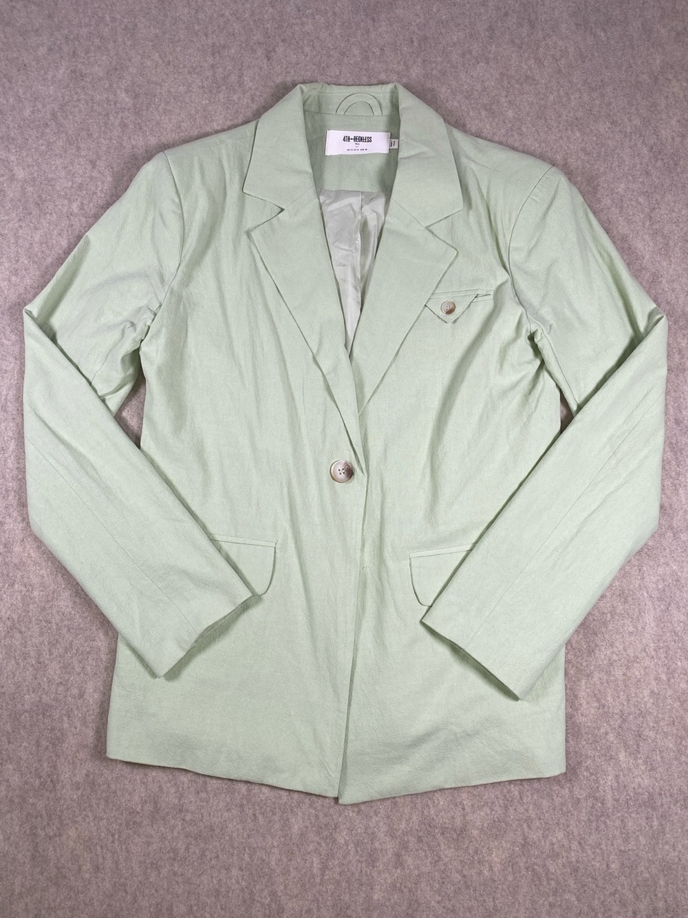 4th & Reckless Tall Mint Green Cotton Blazer Jacket US M UK 10